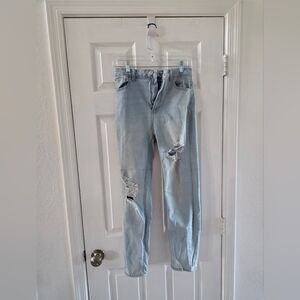 Light Blue Distressed Women Jeans